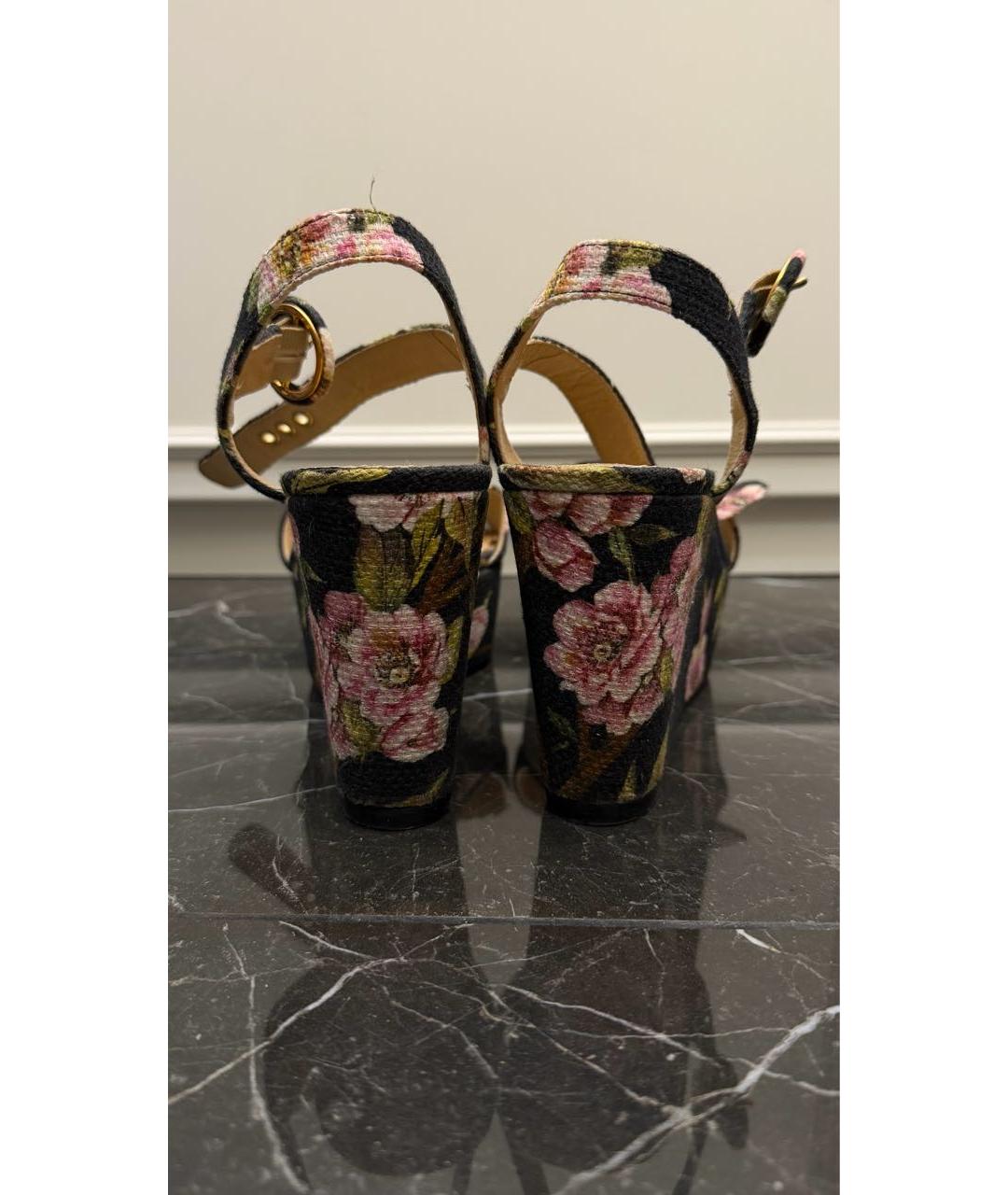 DOLCE&GABBANA Мульти текстильные босоножки, фото 4