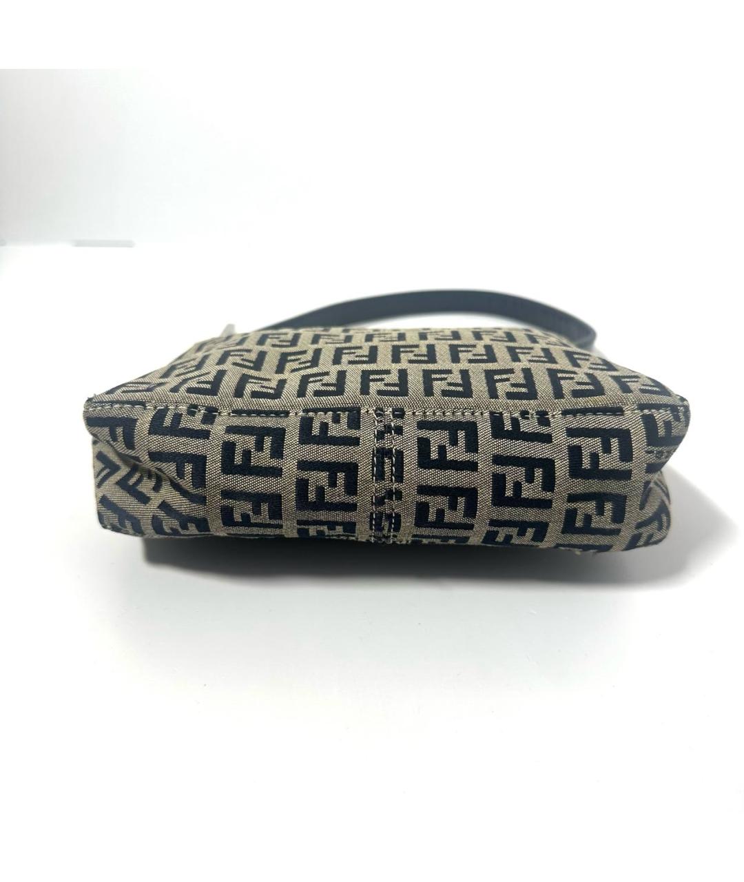 FENDI Серая тканевая сумка с короткими ручками, фото 5