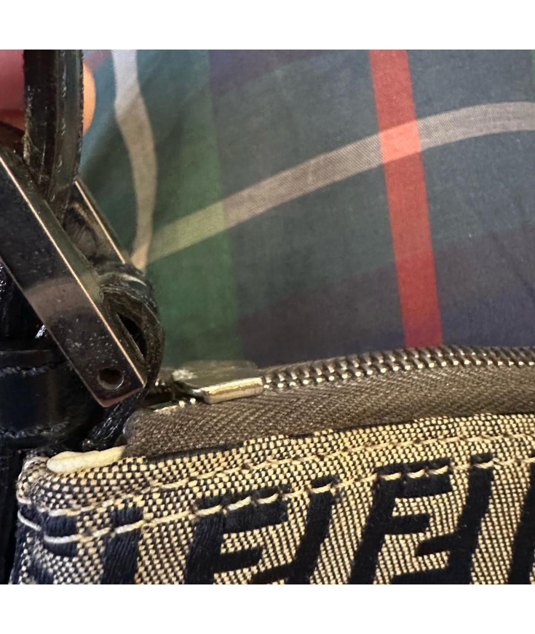 FENDI Серая тканевая сумка с короткими ручками, фото 8