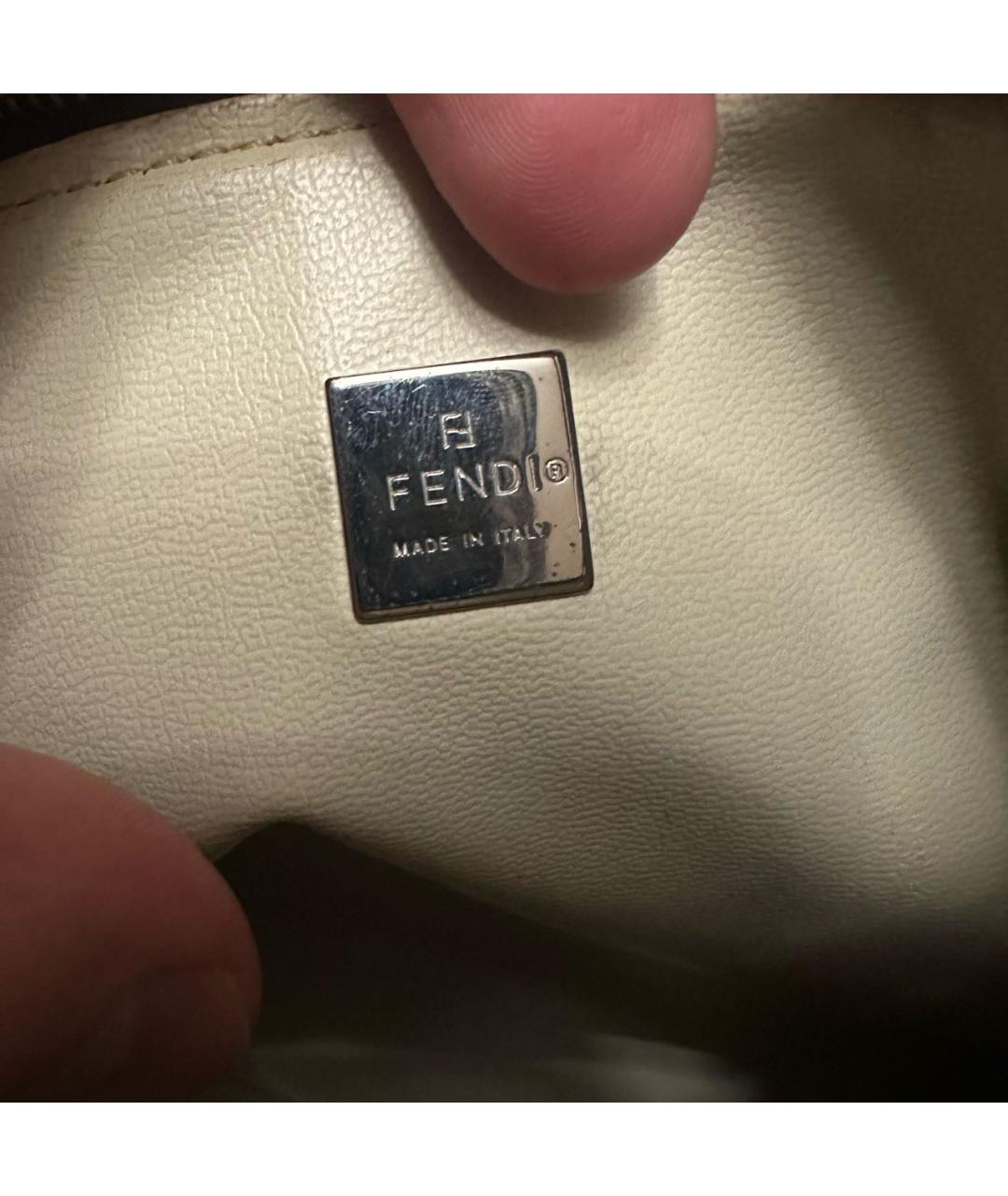 FENDI Серая тканевая сумка с короткими ручками, фото 7