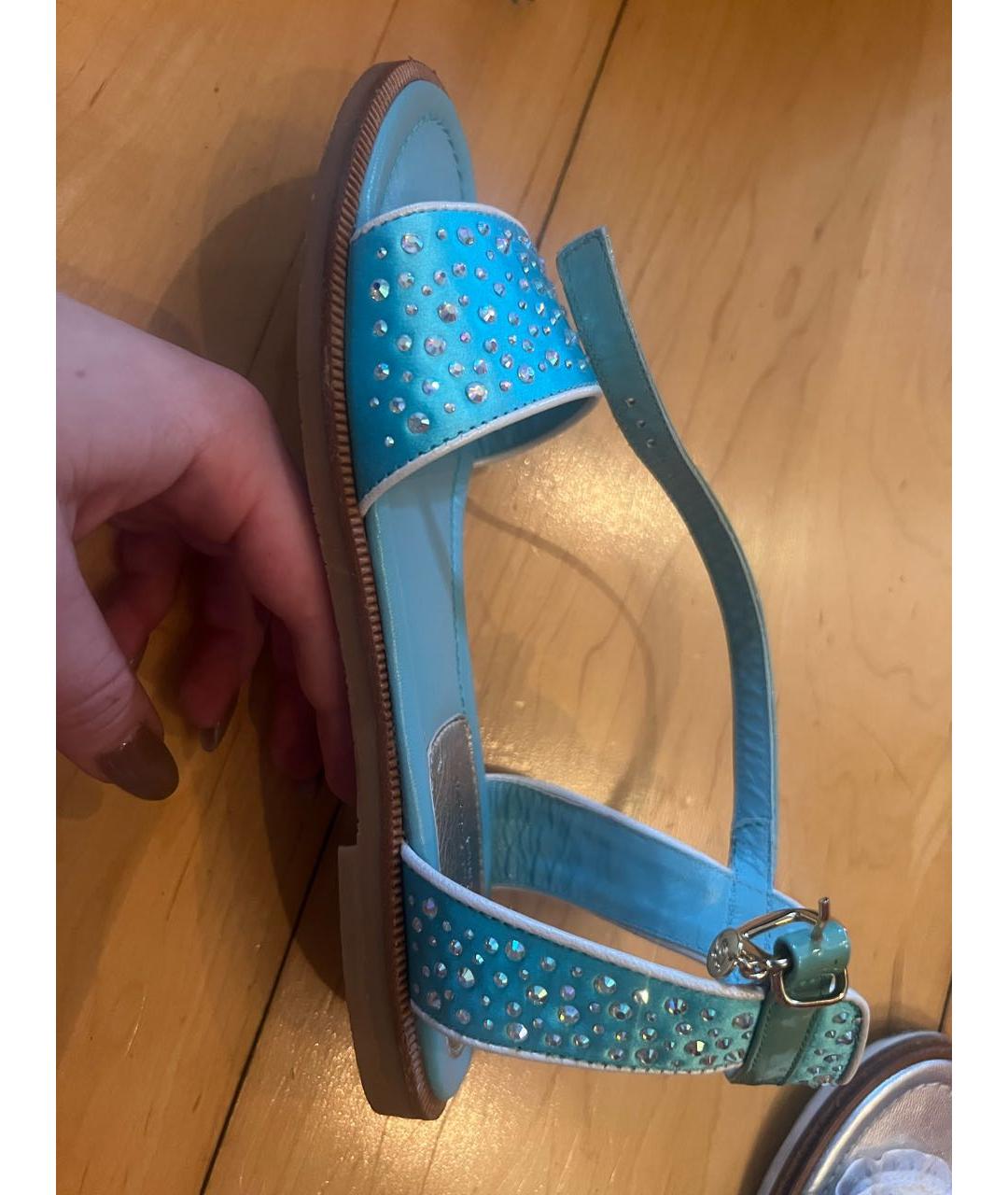 MISS BLUMARINE Бирюзовые туфли из лакированной кожи, фото 7