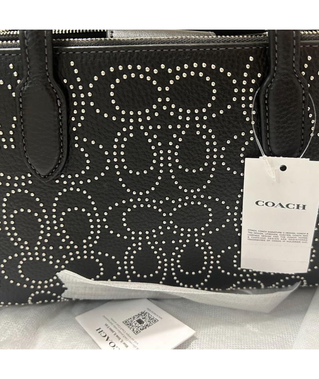 COACH Черная кожаная сумка через плечо, фото 7