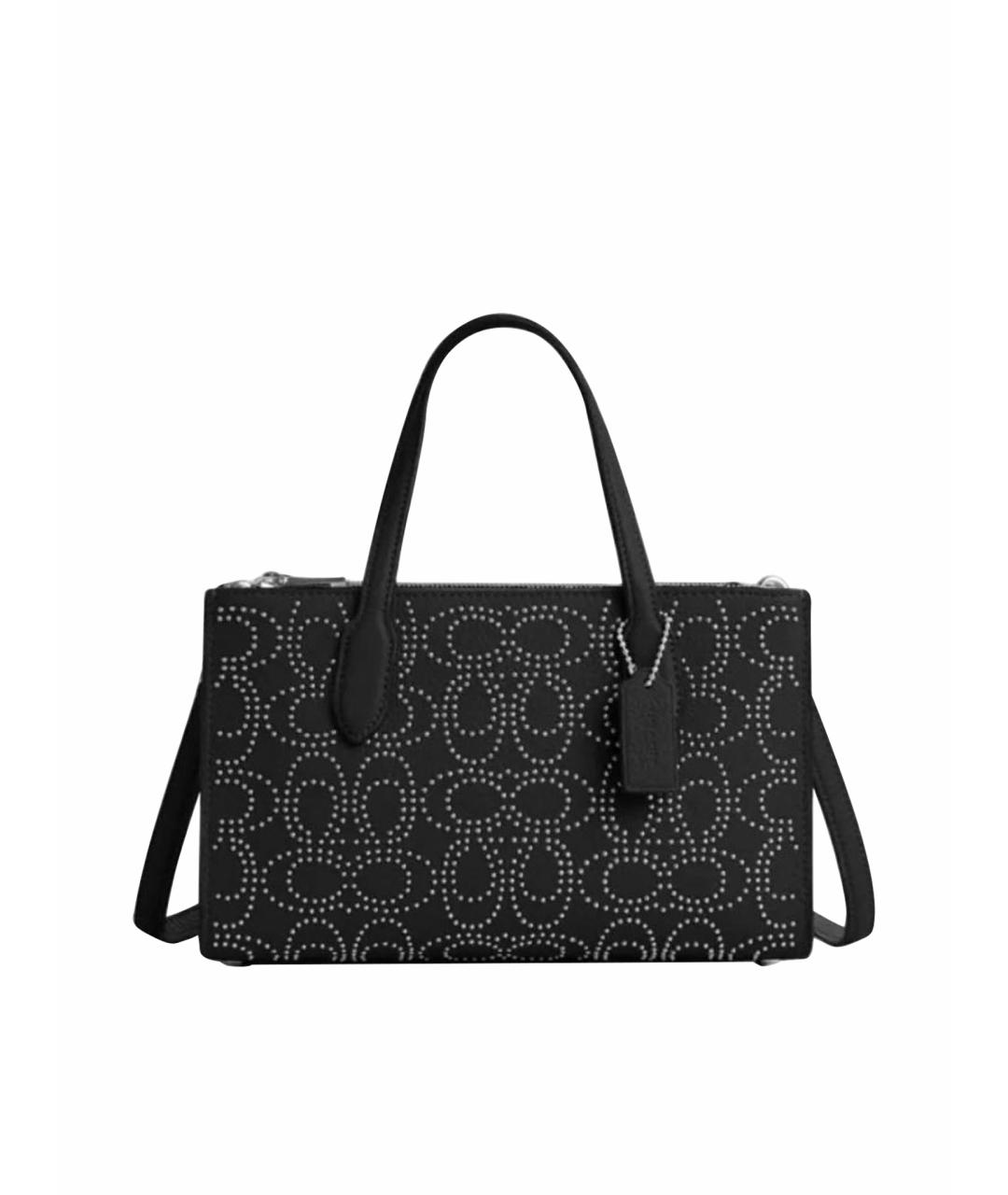 COACH Черная кожаная сумка через плечо, фото 9