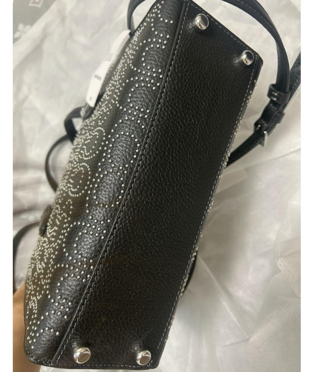 COACH Черная кожаная сумка через плечо, фото 8