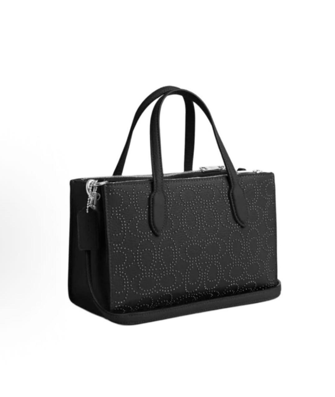 COACH Черная кожаная сумка через плечо, фото 2