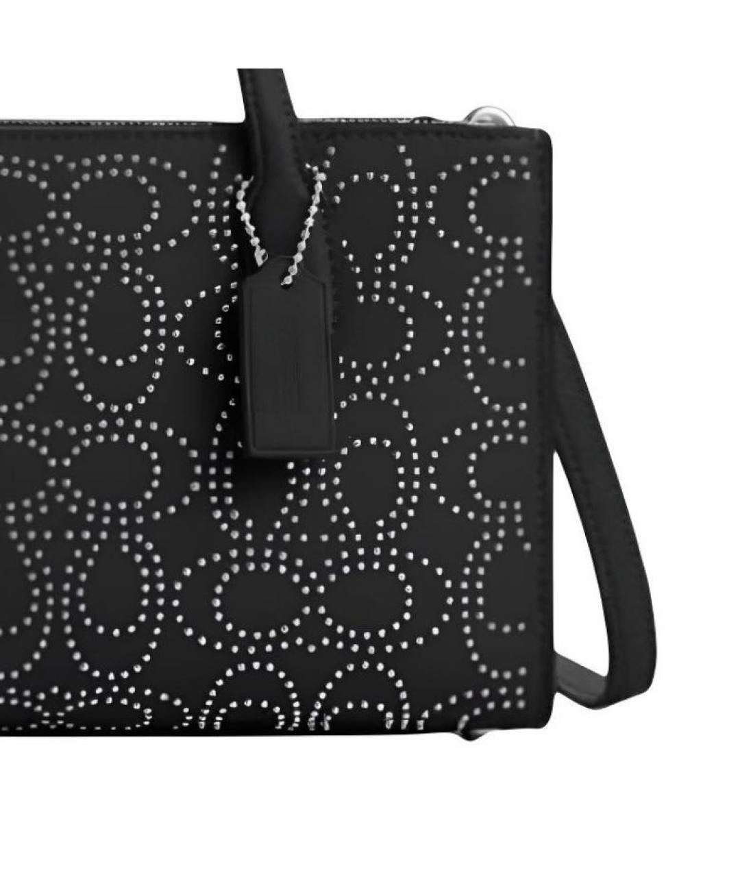 COACH Черная кожаная сумка через плечо, фото 4