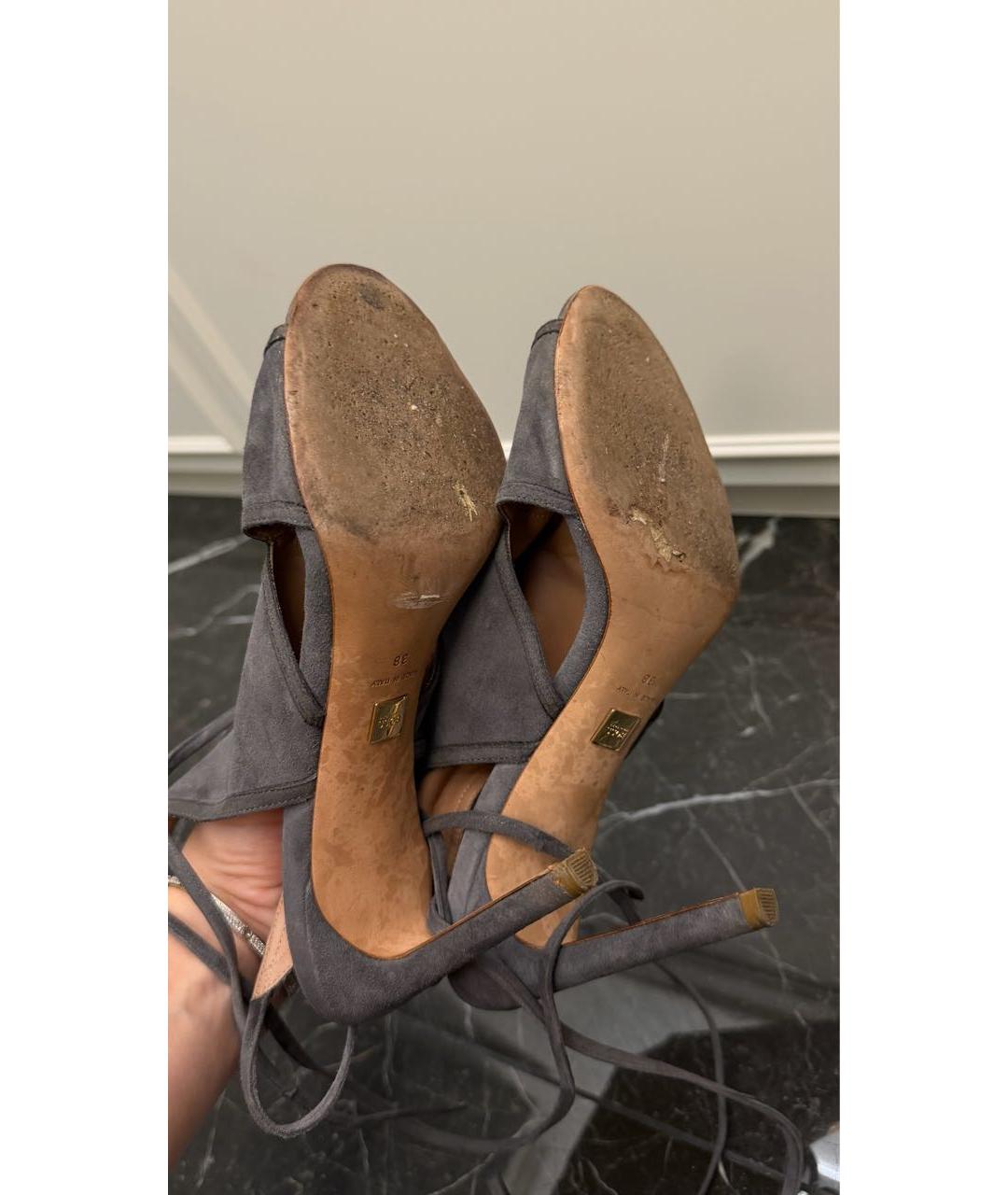 HUGO BOSS Серые замшевые босоножки, фото 6