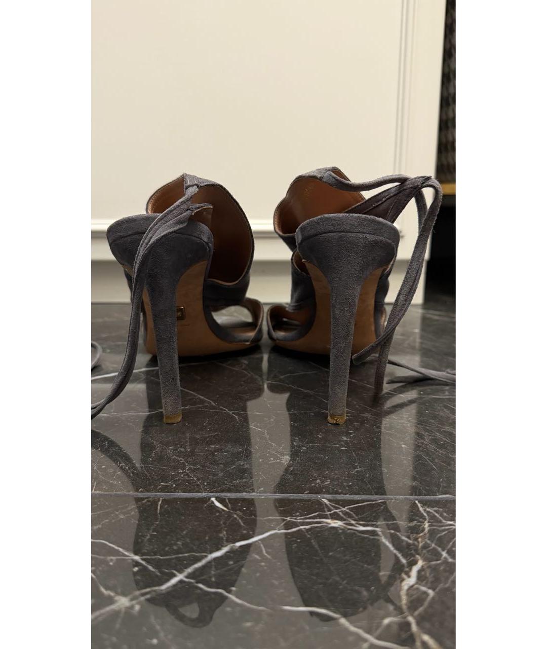 HUGO BOSS Серые замшевые босоножки, фото 4