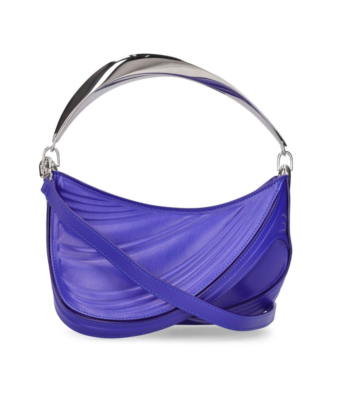 MUGLER Синяя кожаная сумка через плечо, фото 3