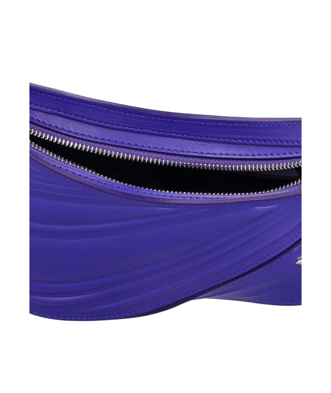 MUGLER Синяя кожаная сумка через плечо, фото 5