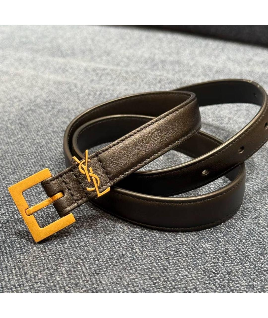SAINT LAURENT Черный ремень, фото 3
