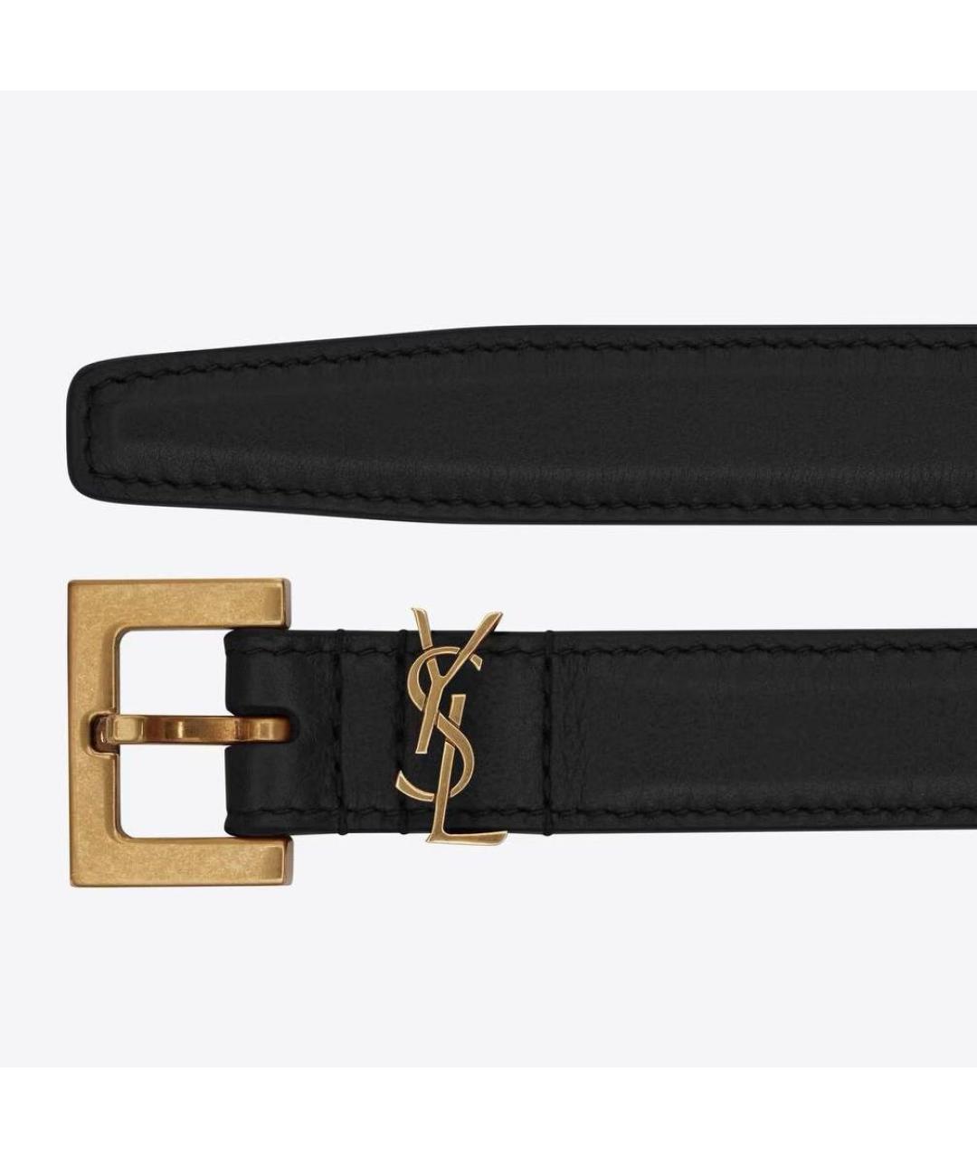 SAINT LAURENT Черный ремень, фото 2