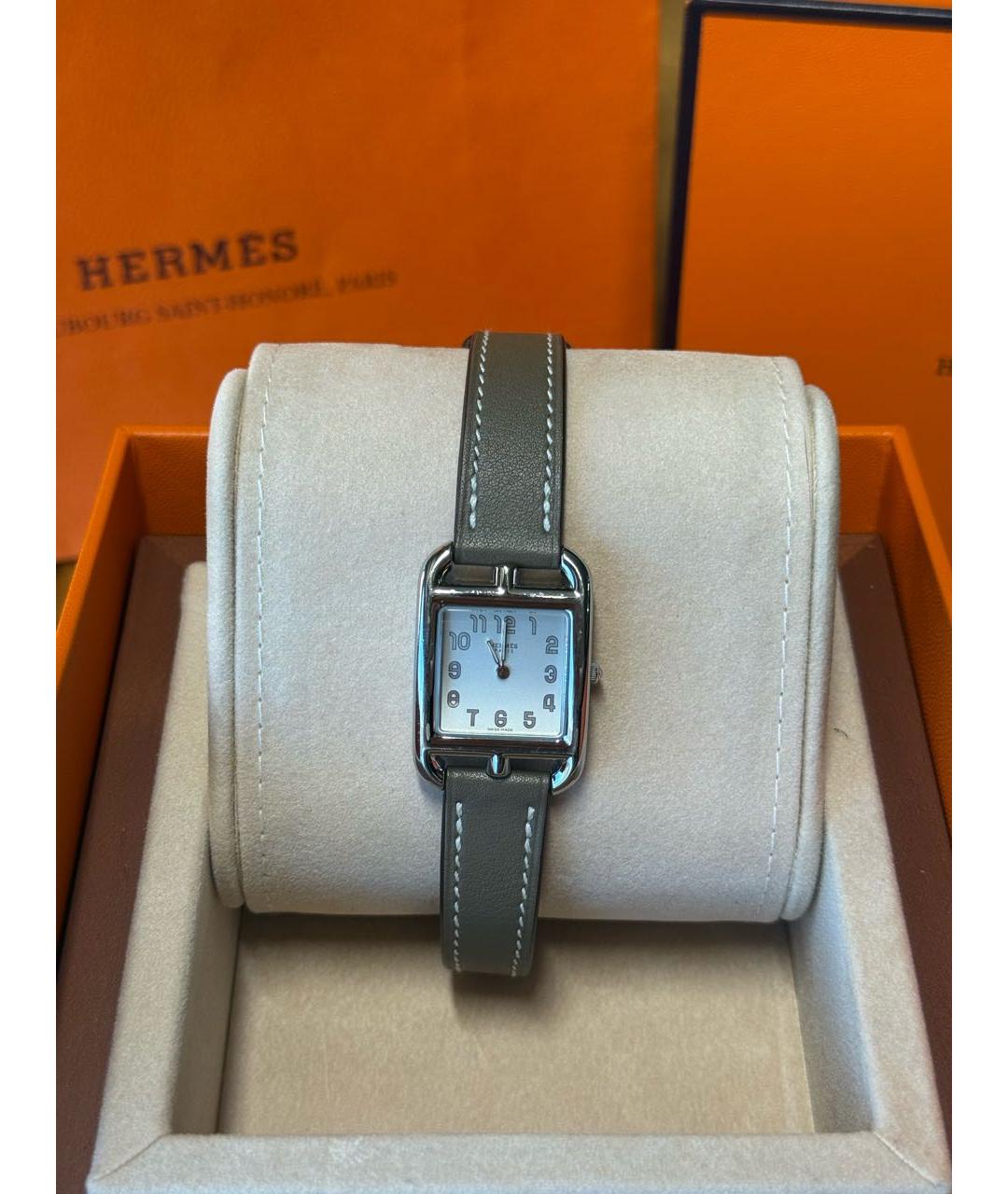 HERMES Коричневые металлические часы, фото 6