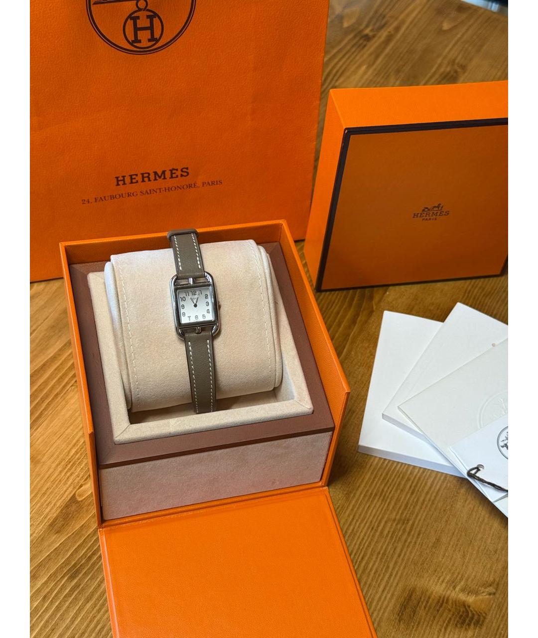 HERMES Коричневые металлические часы, фото 3