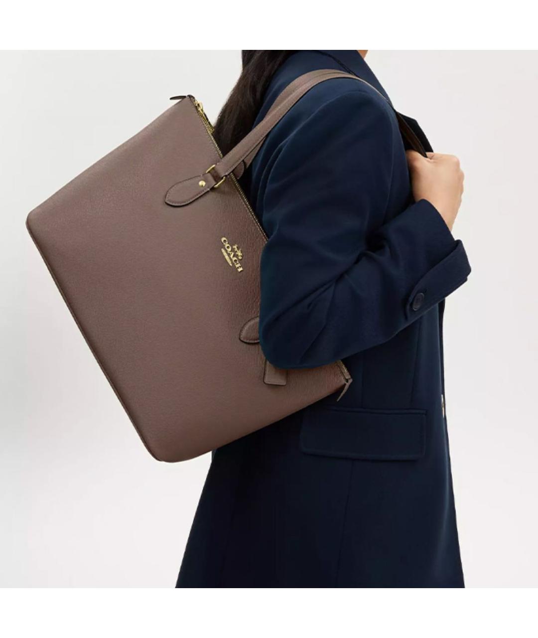 COACH Бежевая сумка тоут, фото 4