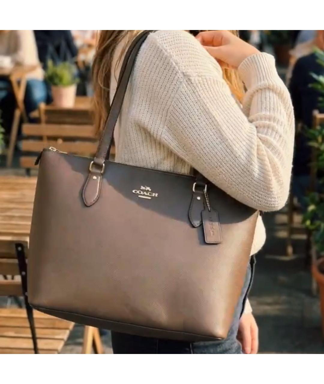 COACH Бежевая сумка тоут, фото 5