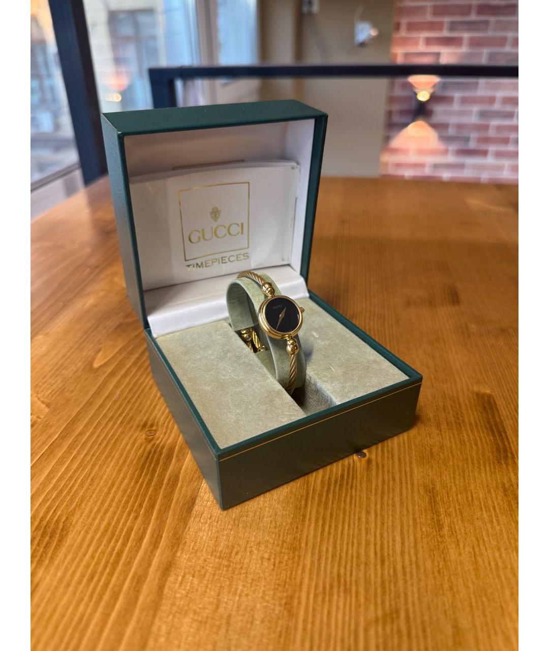 GUCCI Золотые металлические часы, фото 3