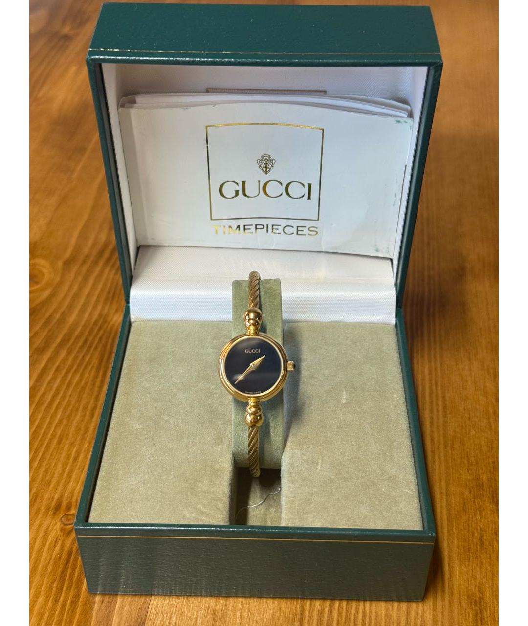 GUCCI Золотые металлические часы, фото 4