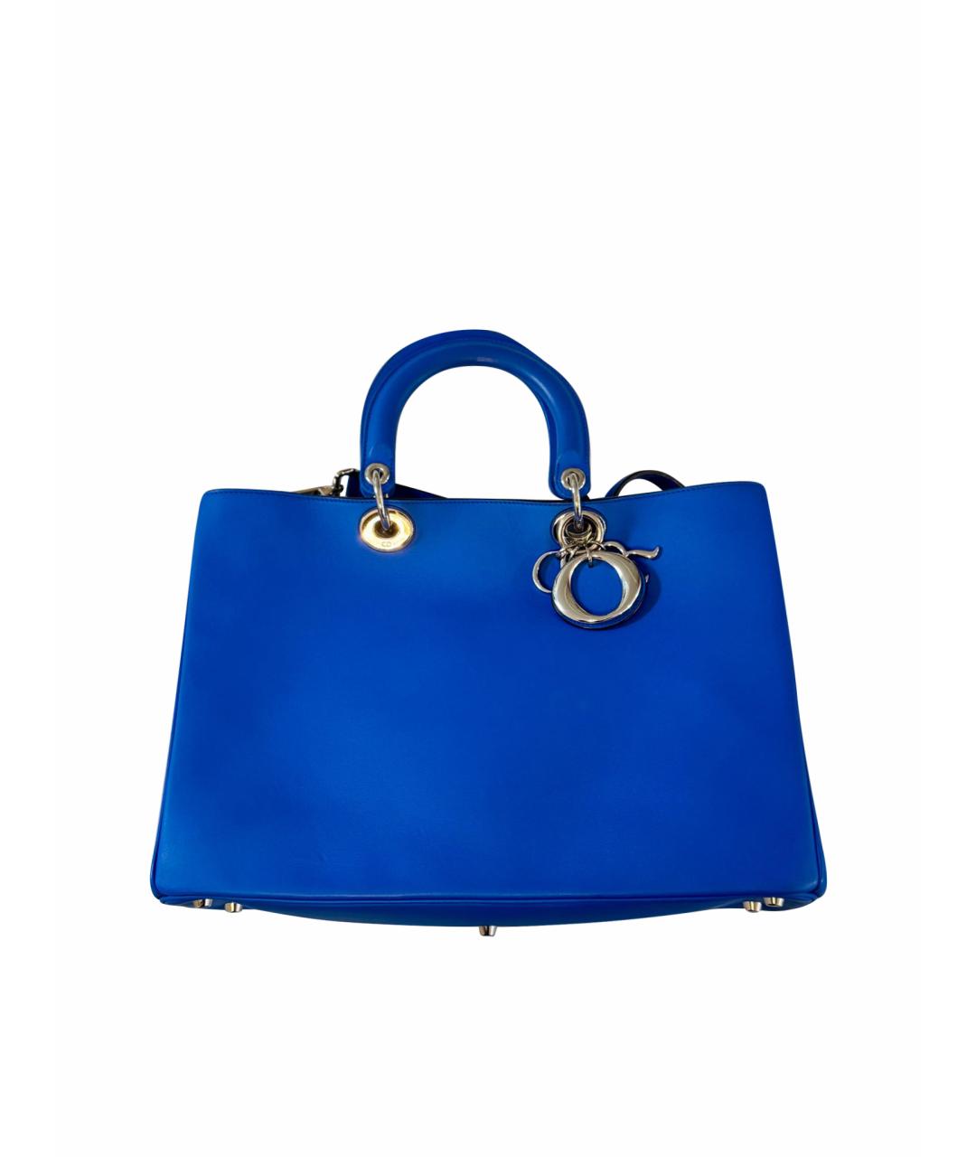 CHRISTIAN DIOR Голубая кожаная сумка через плечо, фото 1