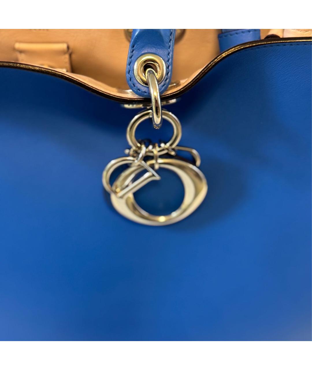 CHRISTIAN DIOR Голубая кожаная сумка через плечо, фото 7