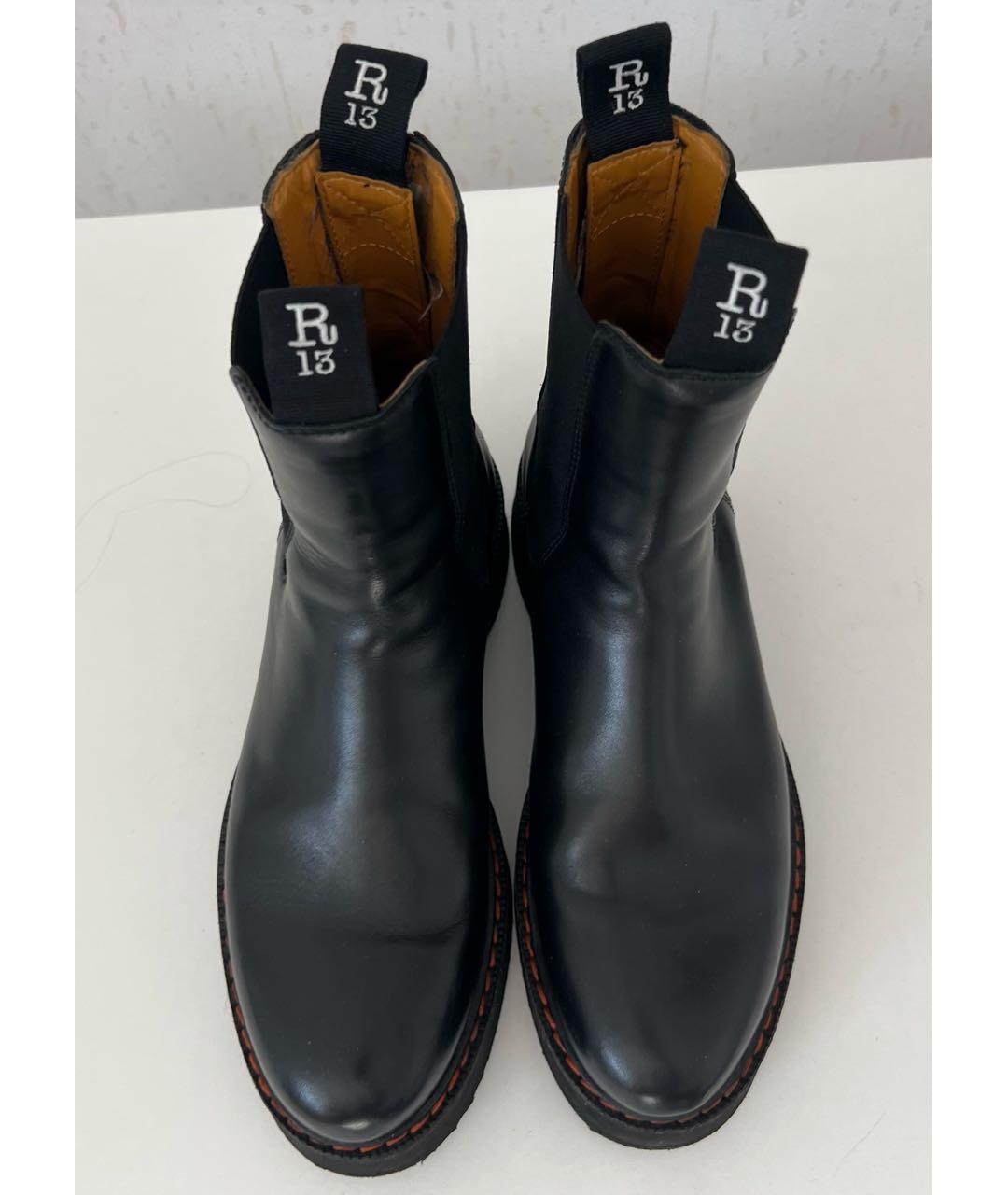R13 Черные кожаные ботинки, фото 3