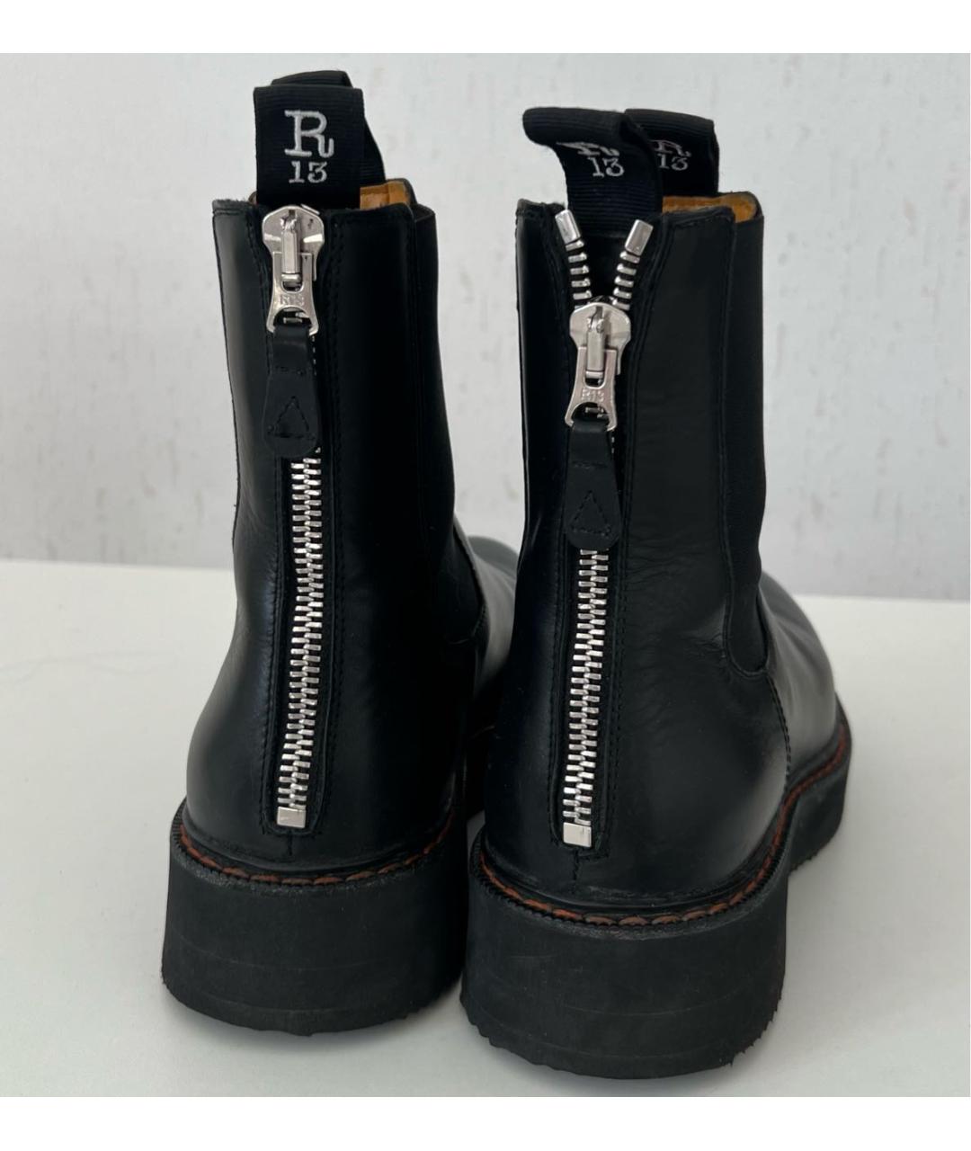 R13 Черные кожаные ботинки, фото 4