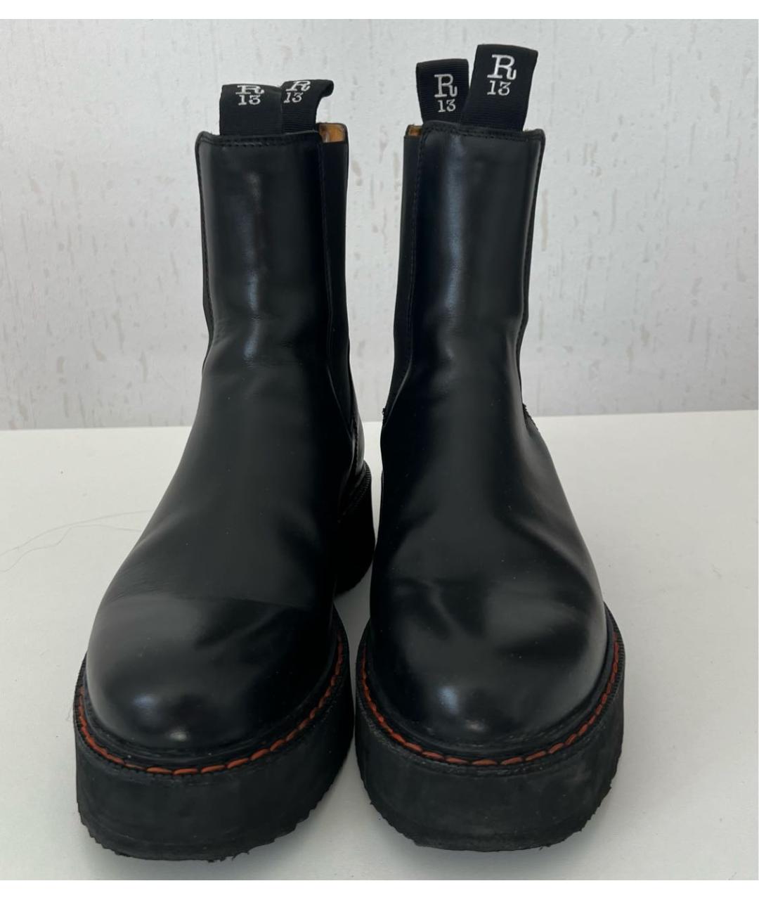R13 Черные кожаные ботинки, фото 2