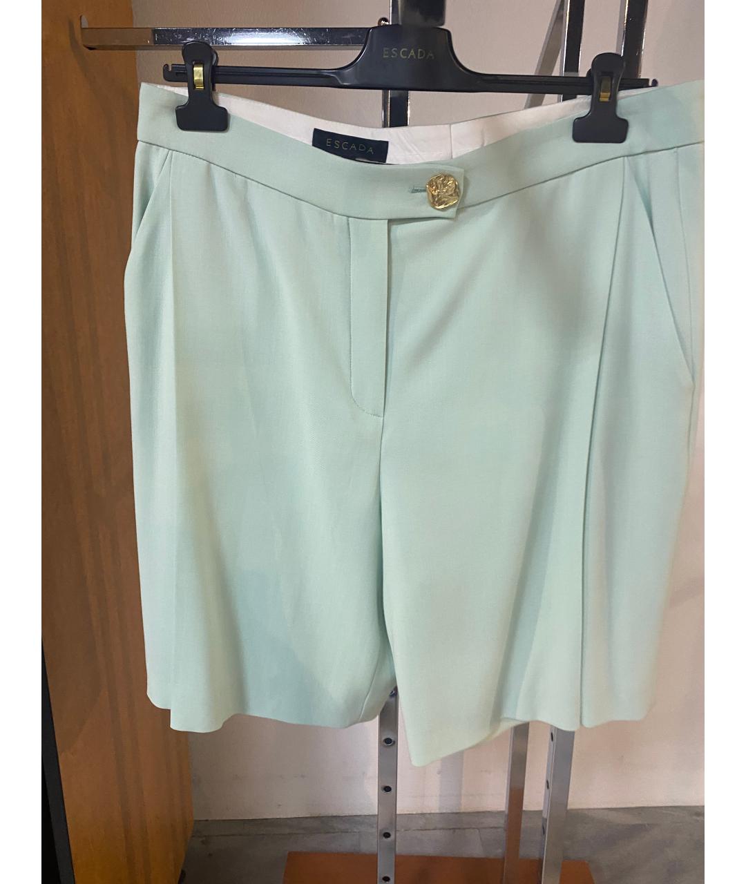 ESCADA Зеленые шерстяные шорты, фото 2