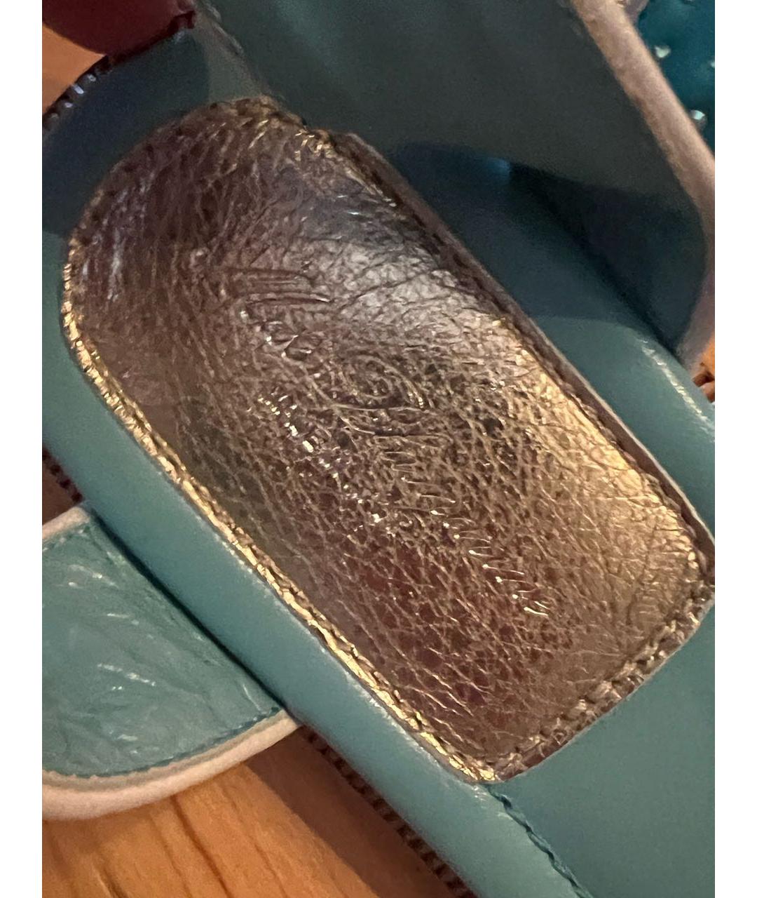 MISS BLUMARINE Бирюзовые туфли из лакированной кожи, фото 5