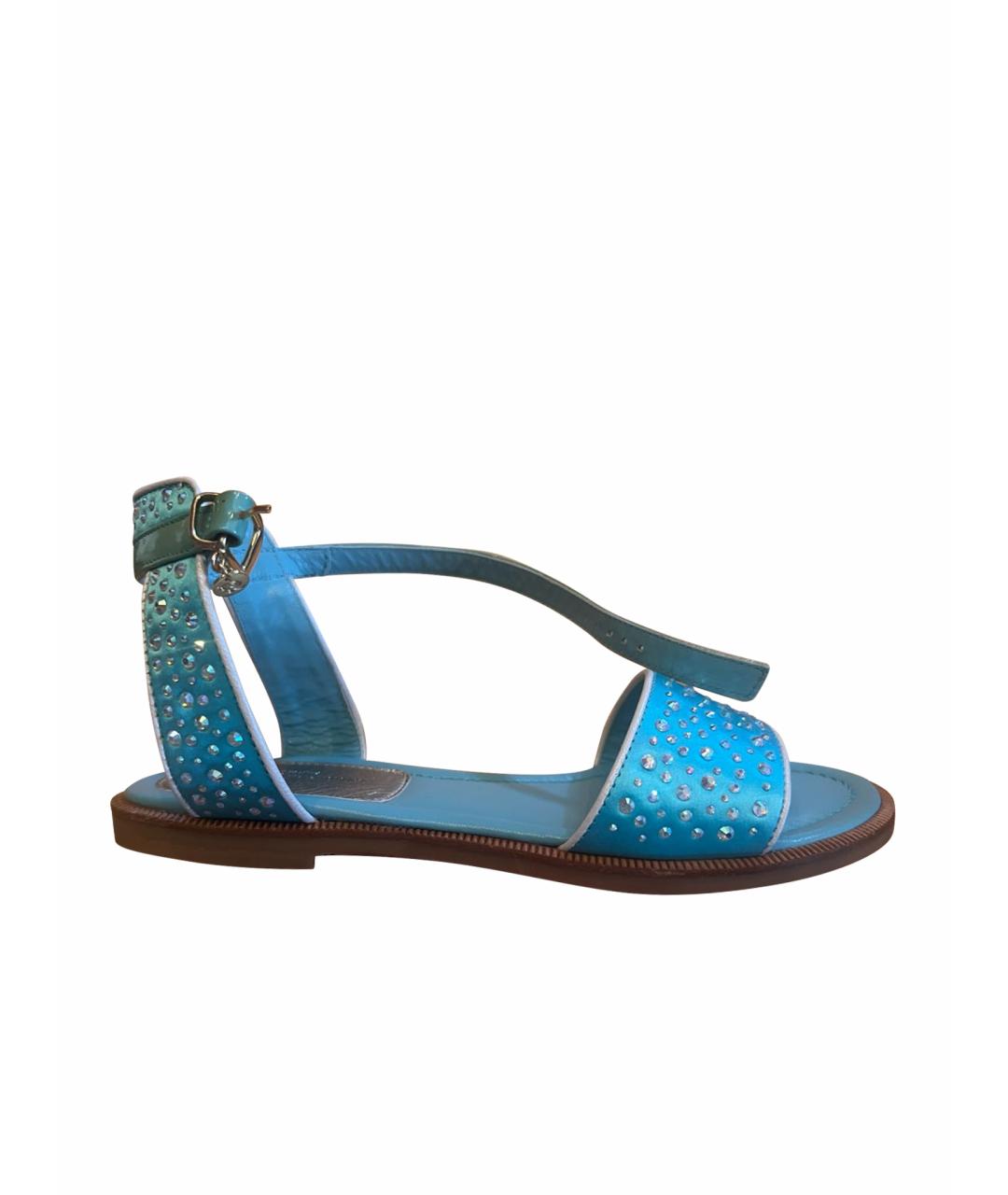 MISS BLUMARINE Бирюзовые туфли из лакированной кожи, фото 1