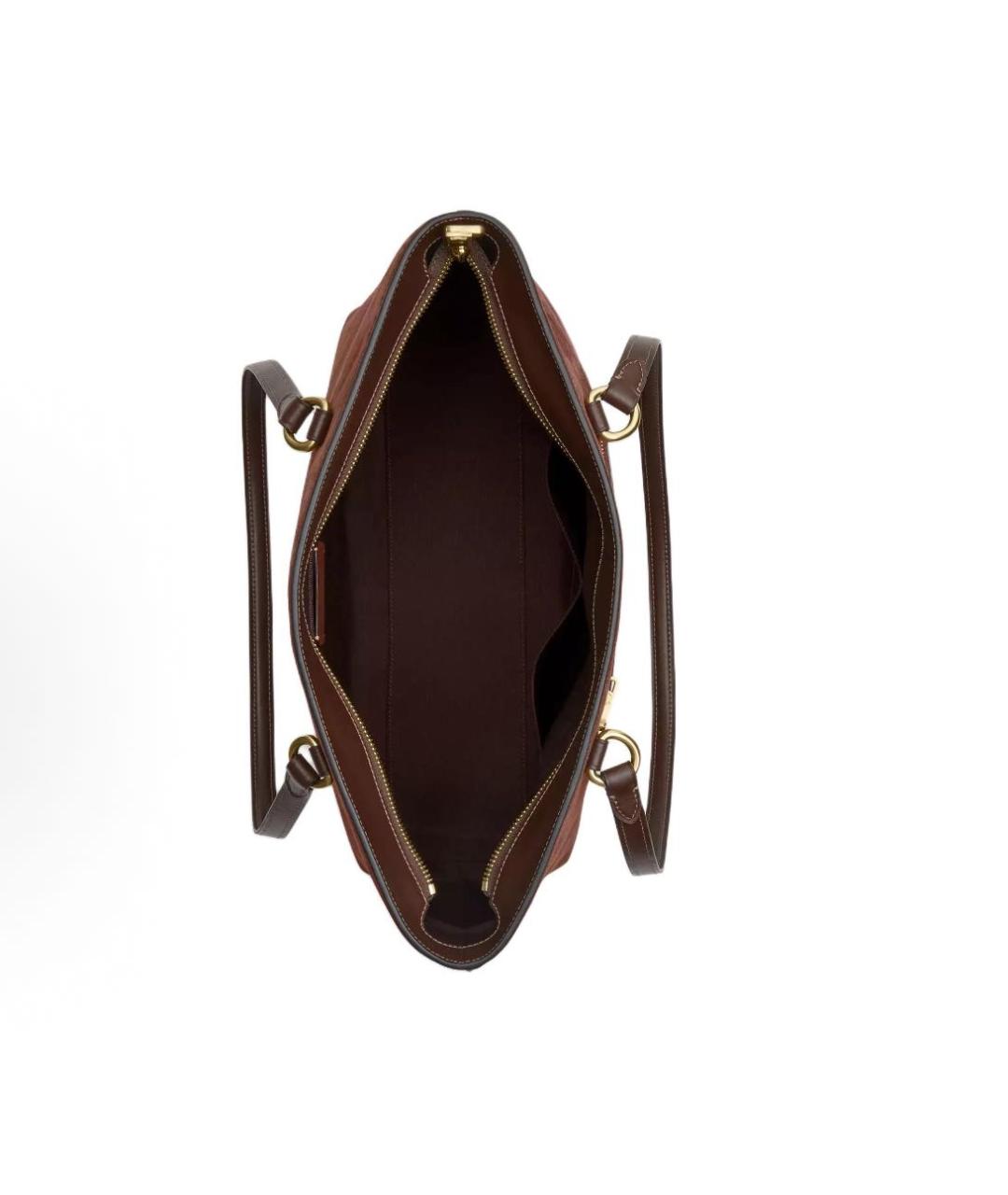 COACH Коричневая замшевая сумка тоут, фото 3