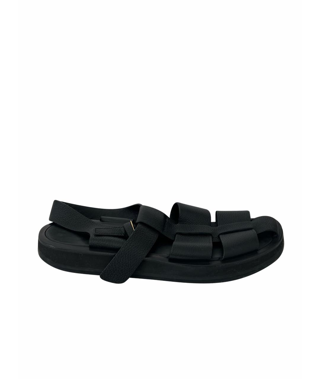 THE ROW Черные кожаные сандалии, фото 1