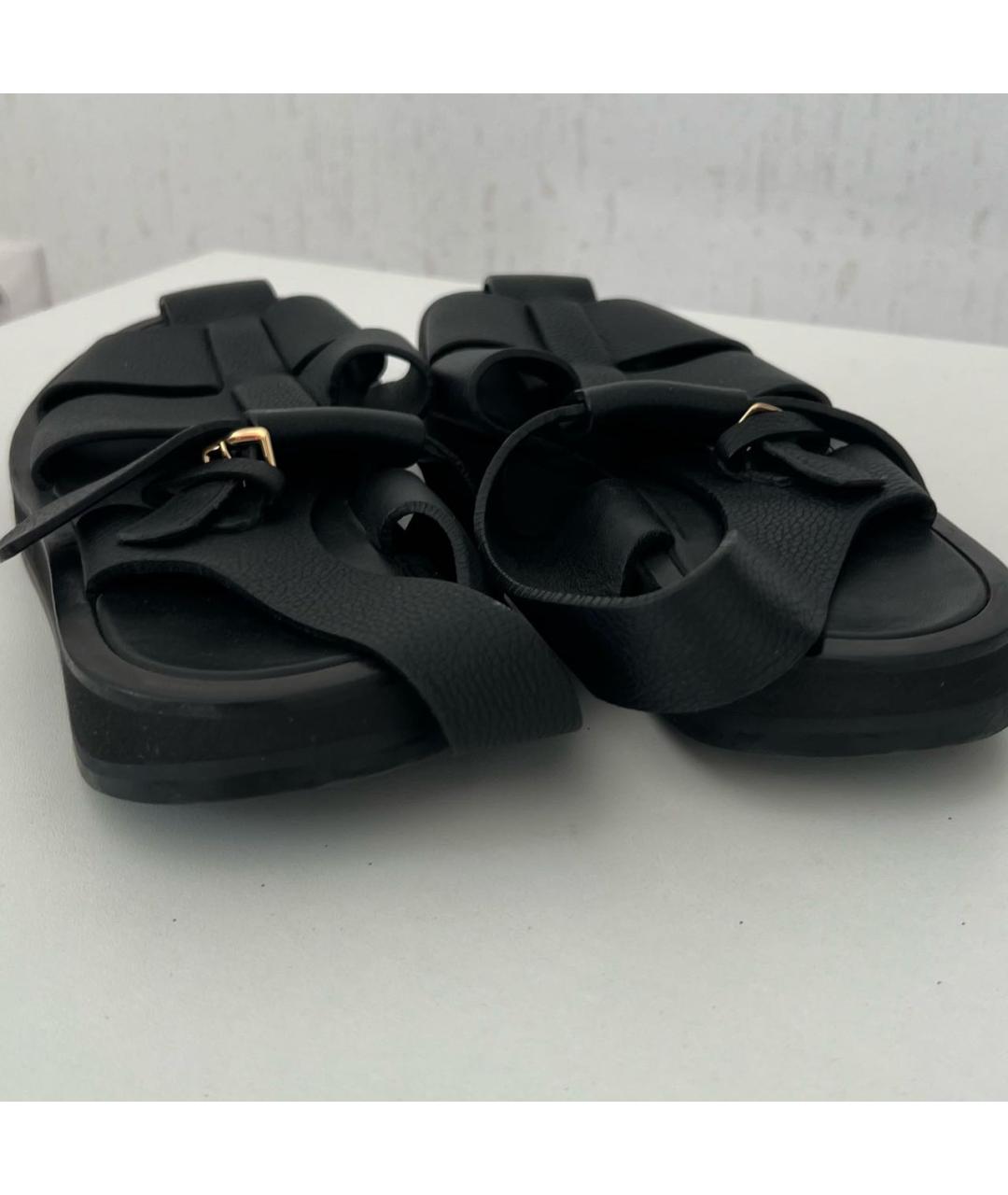 THE ROW Черные кожаные сандалии, фото 4