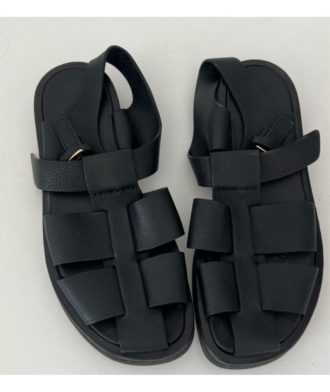 THE ROW Черные кожаные сандалии, фото 3