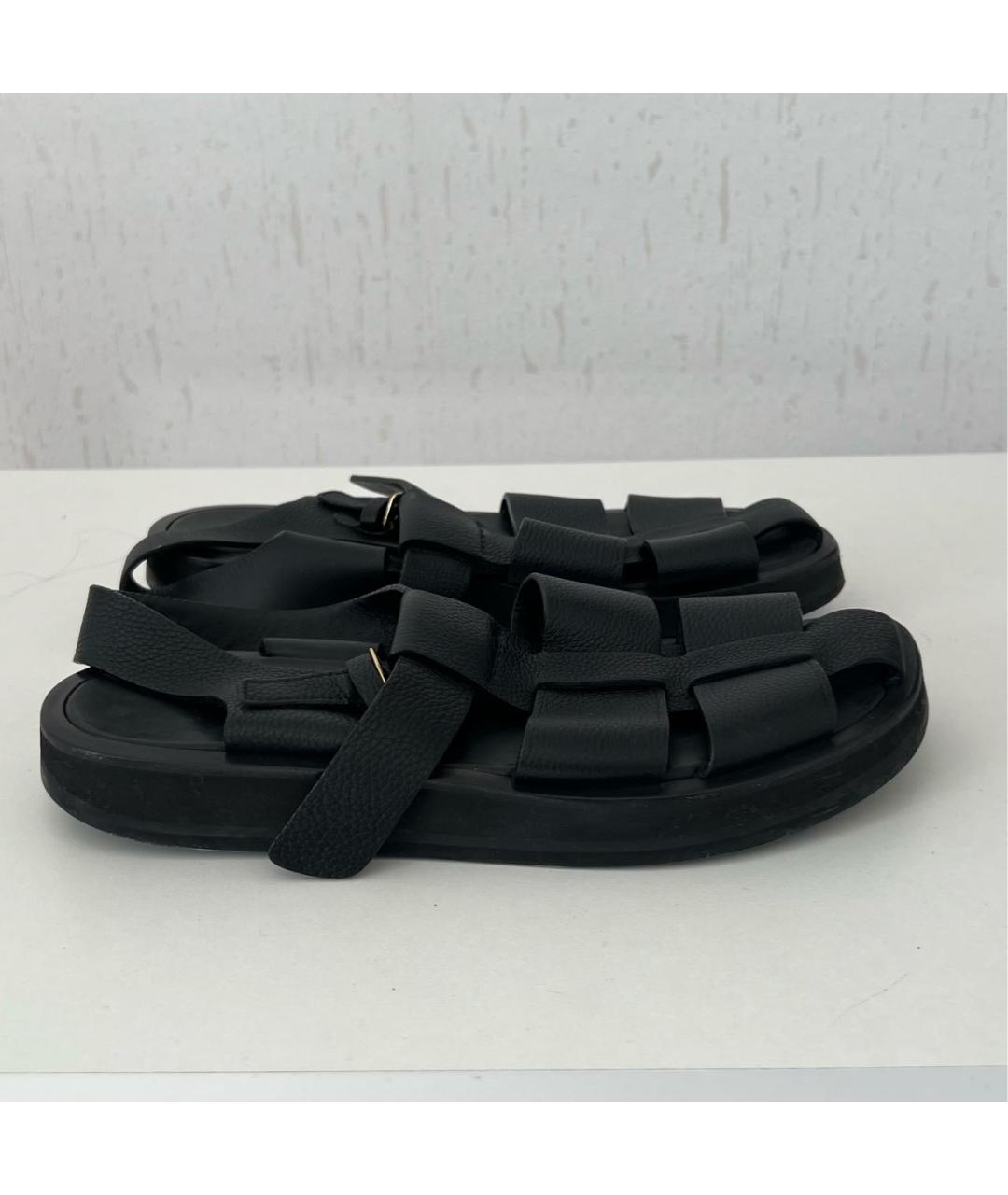 THE ROW Черные кожаные сандалии, фото 5