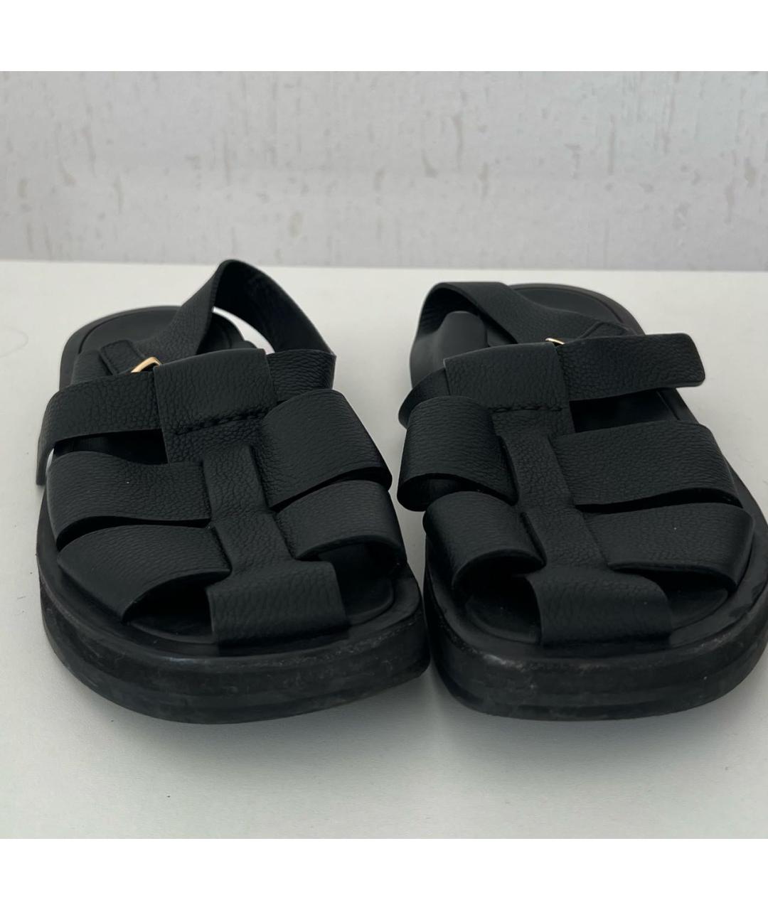 THE ROW Черные кожаные сандалии, фото 2