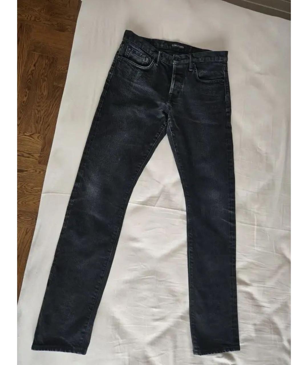 TOM FORD Черные хлопко-эластановые джинсы скинни, фото 5