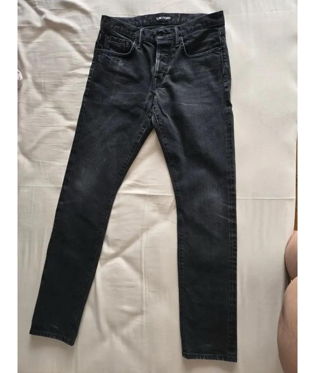 TOM FORD Черные хлопко-эластановые джинсы скинни, фото 6