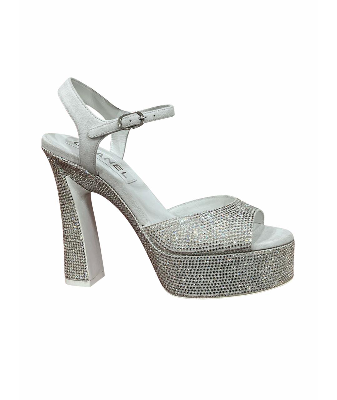 CHANEL Серебряные босоножки, фото 1