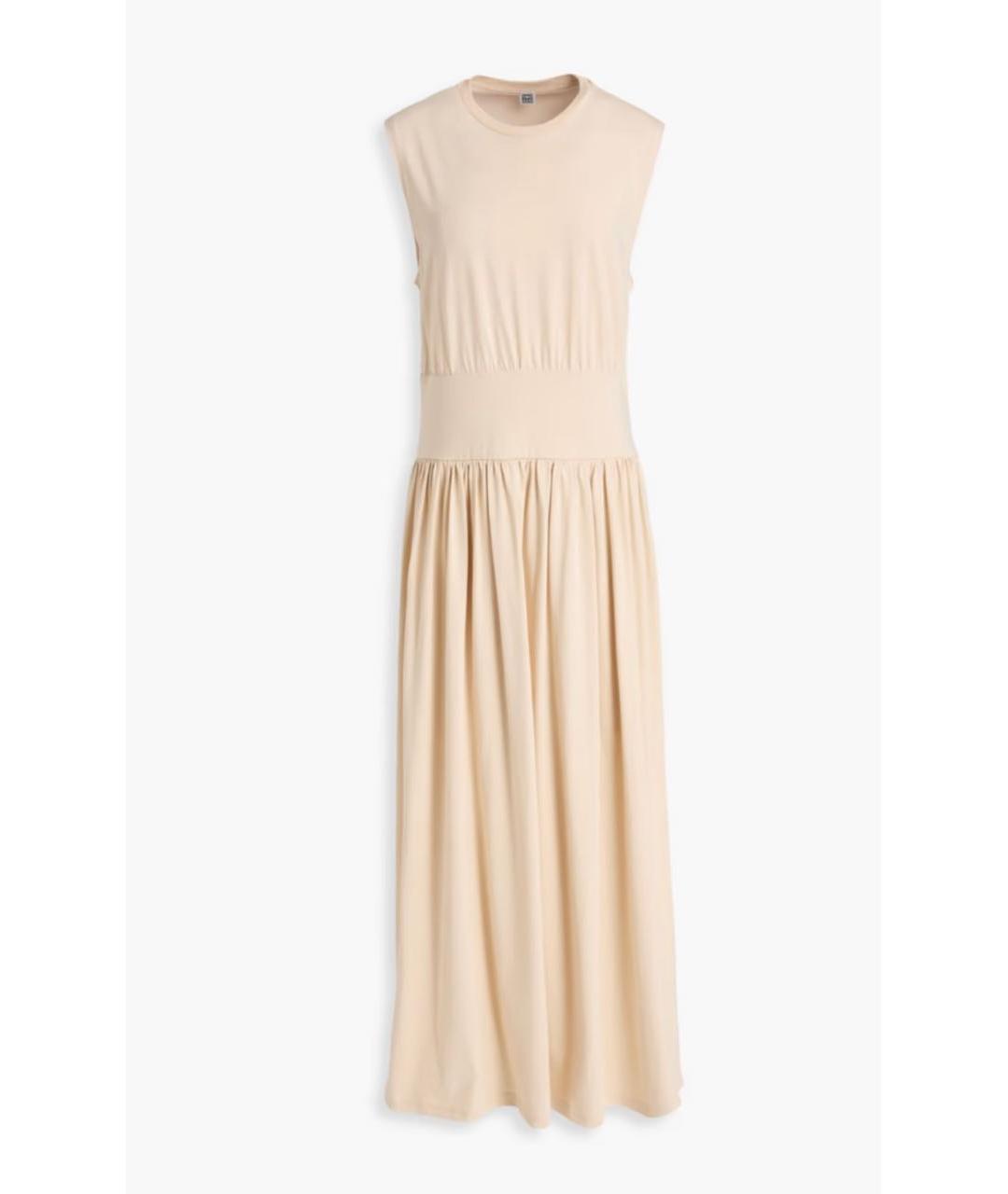 TOTEME Бежевое хлопковое повседневное платье, фото 9