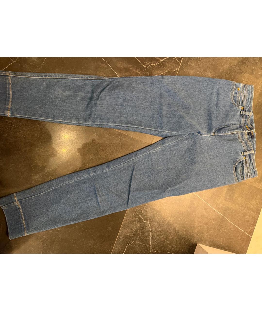 LOUIS VUITTON Синие хлопко-полиэстеровые джинсы слим, фото 6