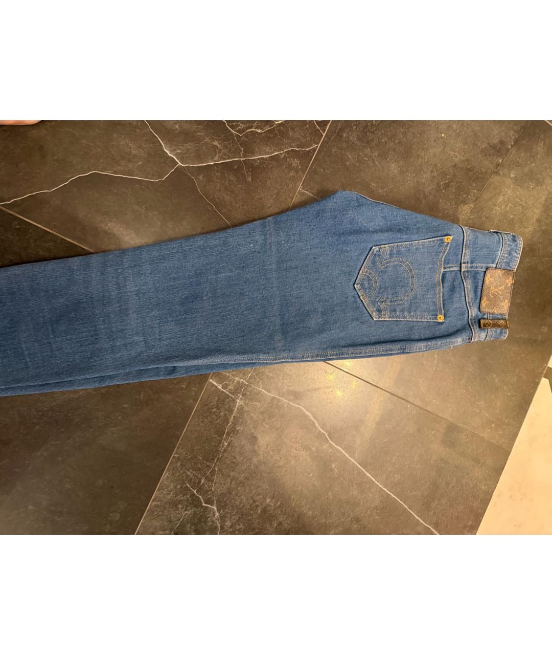 LOUIS VUITTON Синие хлопко-полиэстеровые джинсы слим, фото 4