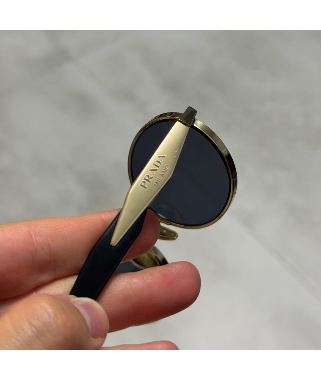 PRADA Черные металлические солнцезащитные очки, фото 8