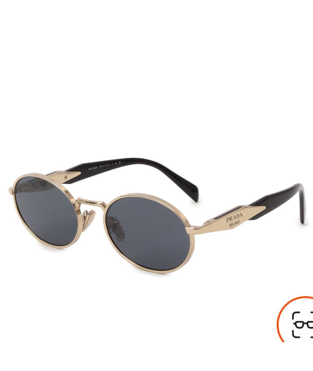 PRADA Черные металлические солнцезащитные очки, фото 2