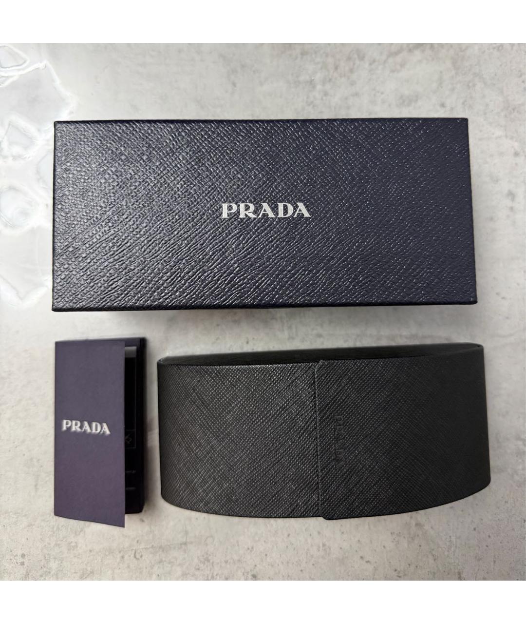 PRADA Черные металлические солнцезащитные очки, фото 4