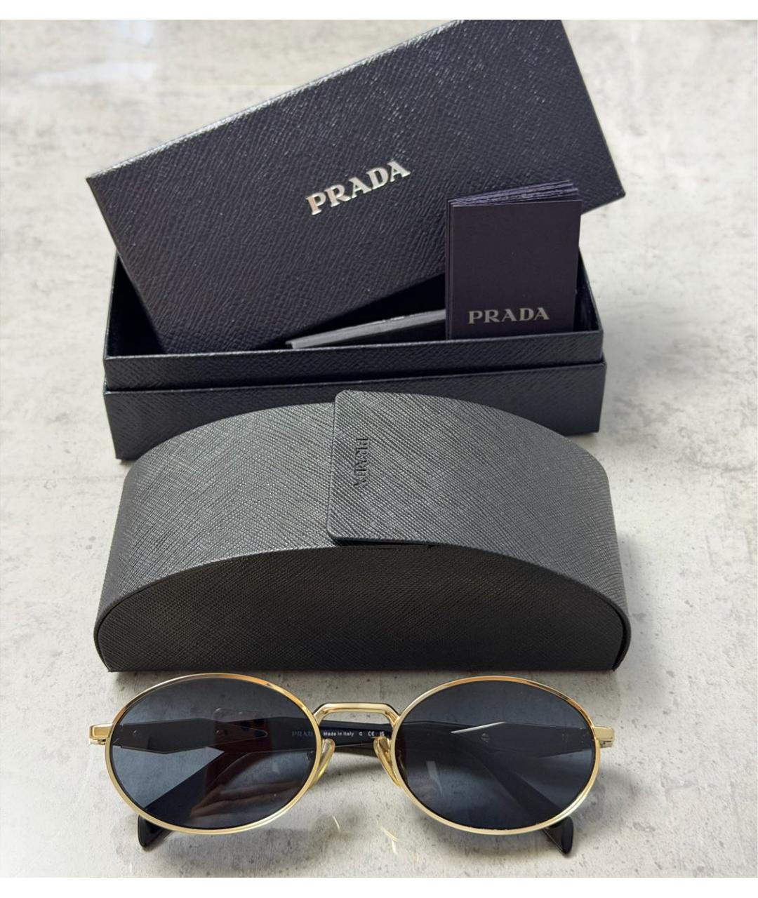 PRADA Черные металлические солнцезащитные очки, фото 5