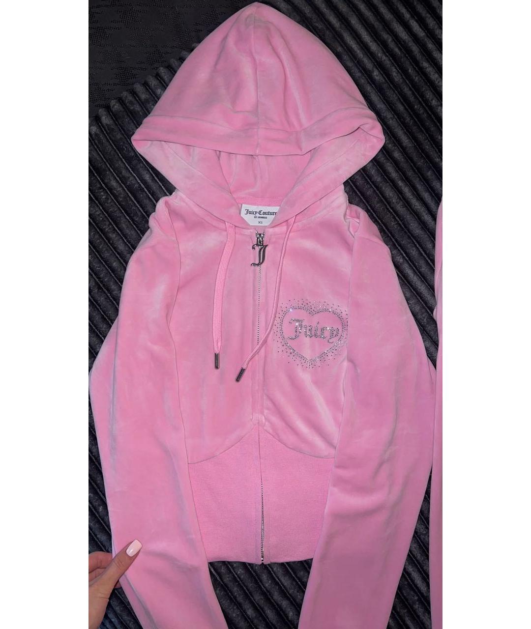 JUICY COUTURE Розовый велюровый спортивные костюмы, фото 3