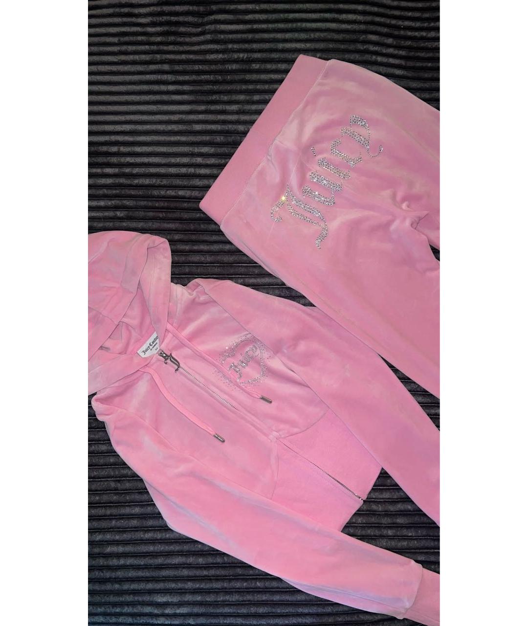 JUICY COUTURE Розовый велюровый спортивные костюмы, фото 2