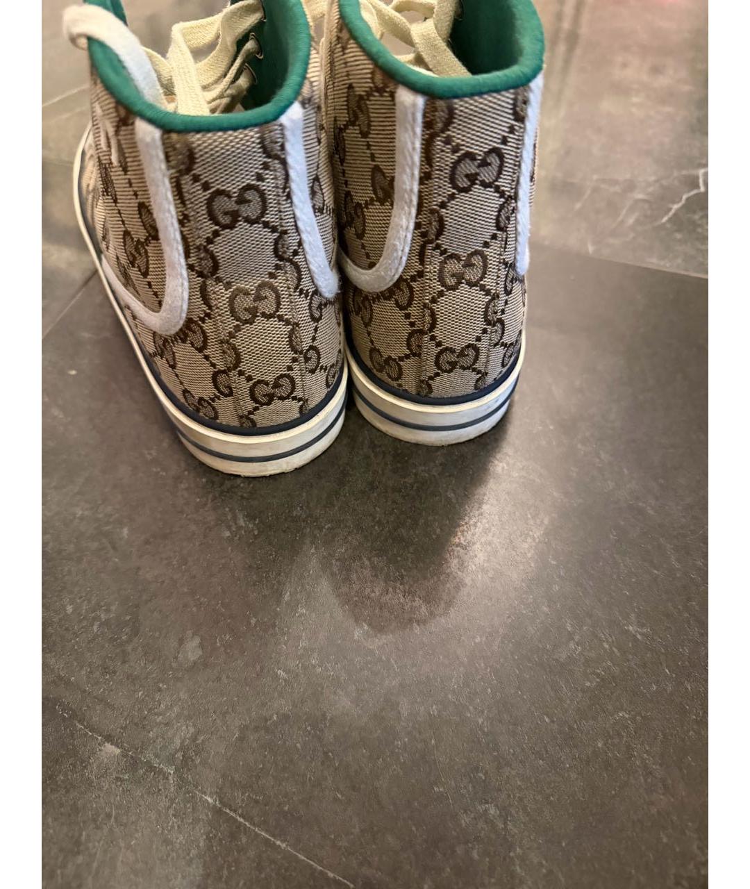 GUCCI Бежевые текстильные кеды, фото 4