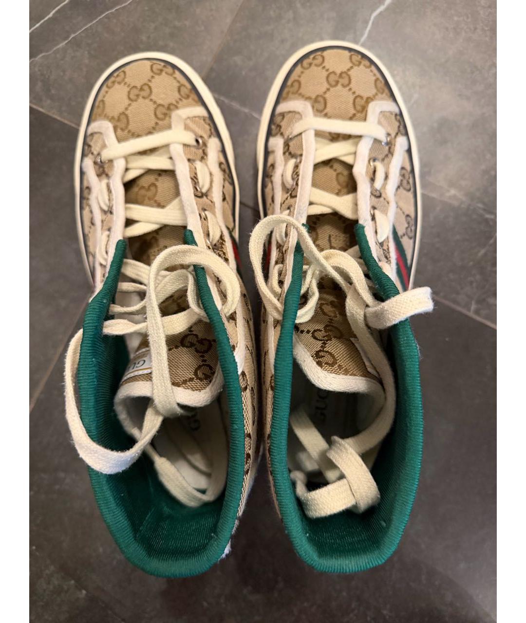 GUCCI Бежевые текстильные кеды, фото 3